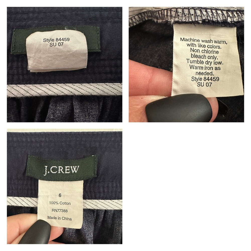 J. Crew Nautical The Cotton Anchor Skirt Navy Blue Midi A-Line Skirt Size 6 - Picture 7 of 8